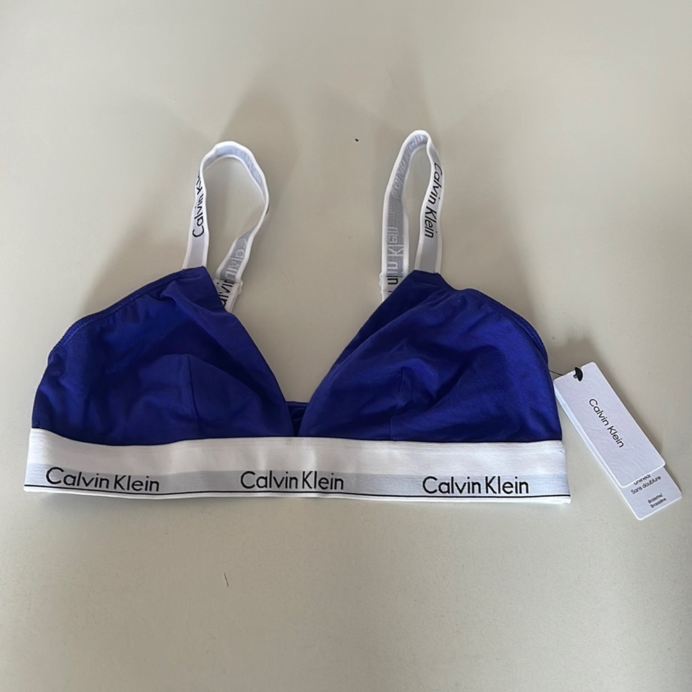 Calvin Klein unlined triangle bralette.